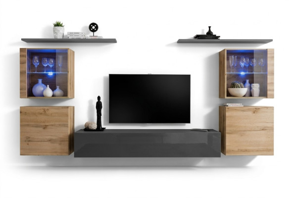 Set di mobili da soggiorno Designer Lucido Parete attrezzata soggiorno Madia Completa