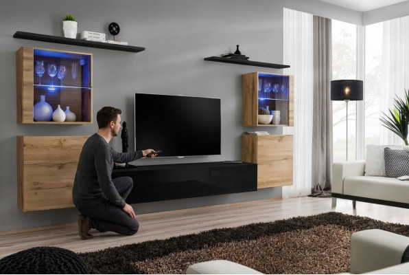 Designer Soggiorno Completo Set da Parete di Lusso Moderno con Design Sideboard.