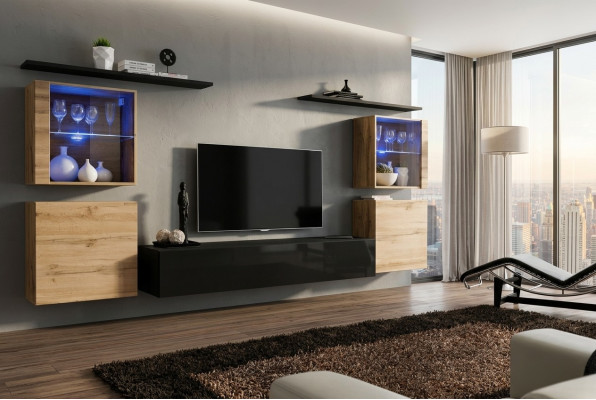 Designer Soggiorno Completo Set da Parete di Lusso Moderno con Design Sideboard.