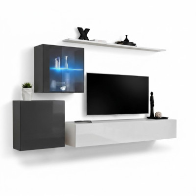 Set di lusso moderno, parete vivente, mobili da soggiorno, scaffale da parete, mobile porta TV, set.