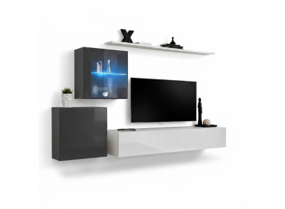Set di lusso moderno, parete vivente, mobili da soggiorno, scaffale da parete, mobile porta TV, set.