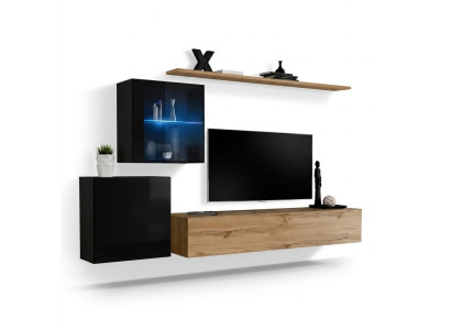 Armadio a parete lucido Soggiorno Set da salotto Design di lusso Mensola da parete Mobili
