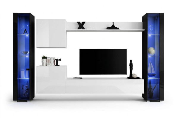 Gruppo parete soggiorno moderno mensola a parete mobile design armadio parete di lusso in legno arredamento