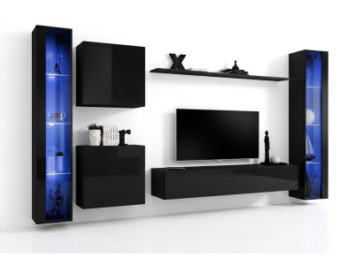 Set di mobili da soggiorno designer 2x armadietto a muro vetrina pensile arredamento