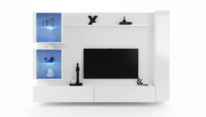 Mobile soggiorno bianco lussuoso mobile a parete completo credenza moderna design moderno.