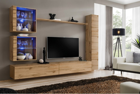 Marrone parete vivente pensile Armadio Design supporto TV mobile Arredamento Scaffale Moderno