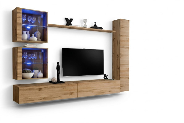 Marrone parete vivente pensile Armadio Design supporto TV mobile Arredamento Scaffale Moderno