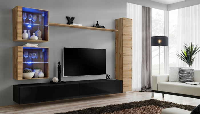 Mobili da soggiorno di design, armadio a parete, libreria, mobile tv set 6 pezzi.