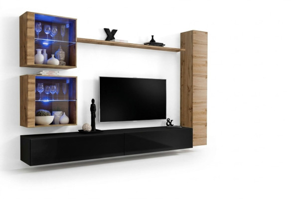 Mobili da soggiorno di design, armadio a parete, libreria, mobile tv set 6 pezzi.