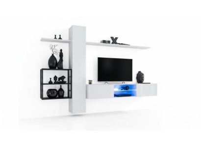 Mobile parete 270 cm Armadio Bianco Scaffali da parete Arredamento