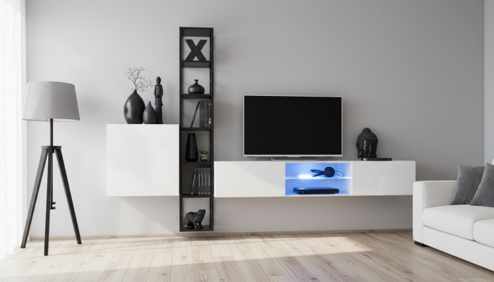 Set completo soggiorno 3 pezzi lusso parete attrezzata mobile TV design