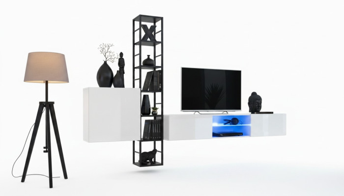 Set completo soggiorno 3 pezzi lusso parete attrezzata mobile TV design