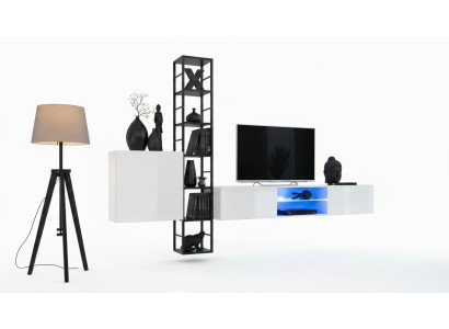 Set completo soggiorno 3 pezzi lusso parete attrezzata mobile TV design