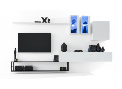 Muro attrezzato completo Design di lusso per soggiorno Mobili bianchi TV Stand Sideboard