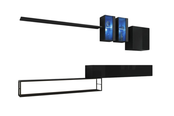 Mobile porta TV di lusso moderno in legno nero da design.
