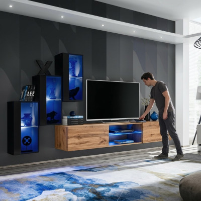 Mobili soggiorno lusso parete attrezzata completa arredamento designer mobili in legno.