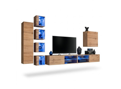 Set di arredamento per parete, armadio a muro, mensole, credenza, mobiletto in legno, supporto TV, nuovo.  Set di mobili da parete, armadio a muro, mensole, credenza, mobiletto in legno, supporto TV, nuovo.