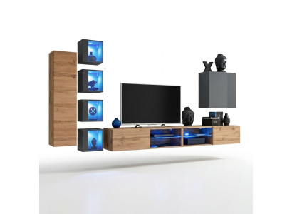Set parete attrezzata 320 cm Mobile a parete Supporto TV Moderno Madia Mobili soggiorno
