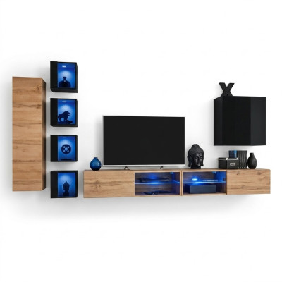 Completamente moderno designer parete attrezzata scaffali supporto TV mobili in legno armadietto a parete