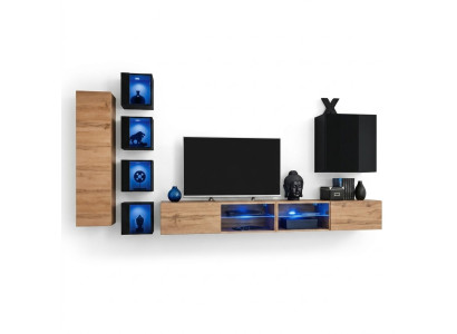 Completamente moderno designer parete attrezzata scaffali supporto TV mobili in legno armadietto a parete