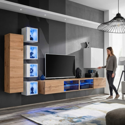 Mobili da design moderni Scaffali da parete Supporto TV Armadio da parete Armadio pensile Mobili in legno