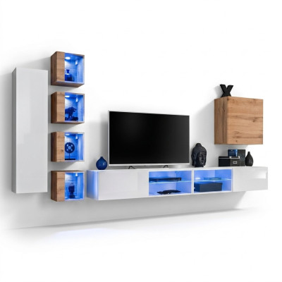 Mobili da soggiorno: armadio designer, scaffali da parete, credenza, armadietto a muro.