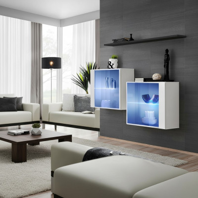 Soggiorno moderno con mobile tv, set di mobili in legno completamente nuovo.