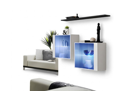 Soggiorno moderno con mobile tv, set di mobili in legno completamente nuovo.