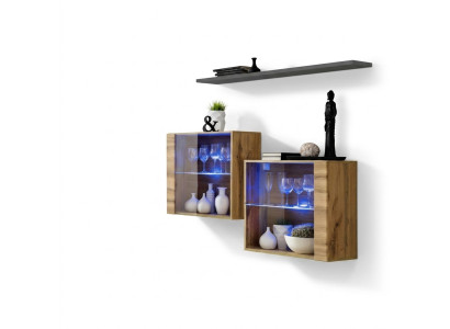 Moderno design parete attrezzata soggiorno armadi marroni arredamento di lusso.