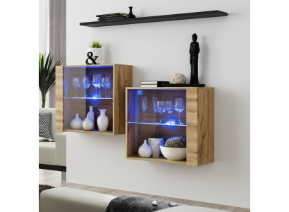 Mobili moderni di lusso per soggiorno da 130 cm, set completo per arredare il soggiorno, 3 pezzi.