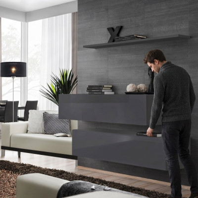 Arredamento parete soggiorno moderno Lusso Designer Set completo 3 pezzi Mobili soggiorno