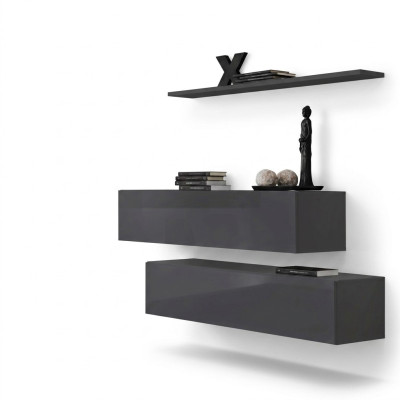 Arredamento parete soggiorno moderno Lusso Designer Set completo 3 pezzi Mobili soggiorno