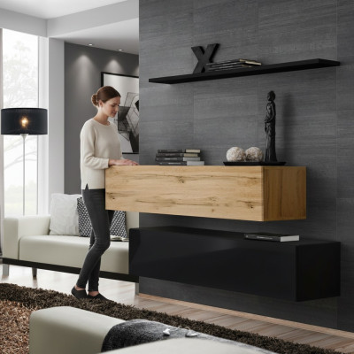 Mobili da soggiorno di lusso Parete attrezzata 130 cm Set di design da 3 pezzi Armadio a muro