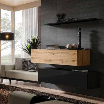 Mobili da soggiorno di lusso Parete attrezzata 130 cm Set di design da 3 pezzi Armadio a muro