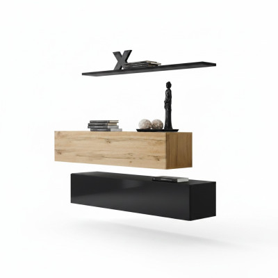 Mobili da soggiorno di lusso Parete attrezzata 130 cm Set di design da 3 pezzi Armadio a muro