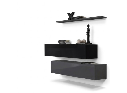 Set completo 3 pezzi: scaffale da soggiorno, credenza, pareti attrezzate, armadietto. Nuovo.