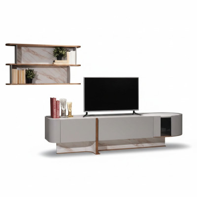 Set soggiorno di lusso parete attrezzata porta TV credenza nuova mensola a muro.