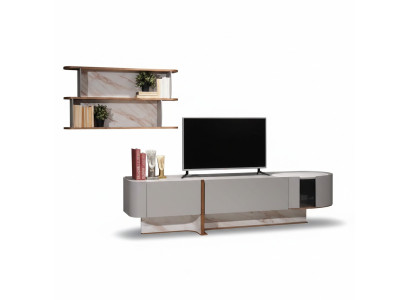 Set soggiorno di lusso parete attrezzata porta TV credenza nuova mensola a muro.