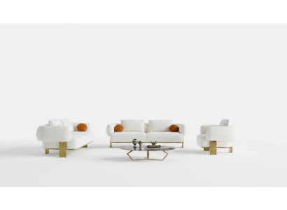 Set di divani completo per soggiorno, design moderno di lusso, poltrona nuova.