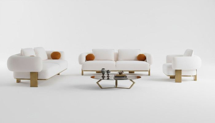 Set divano 2x tre posti con cuscini, 3 pezzi, divano di design nuovo per il soggiorno