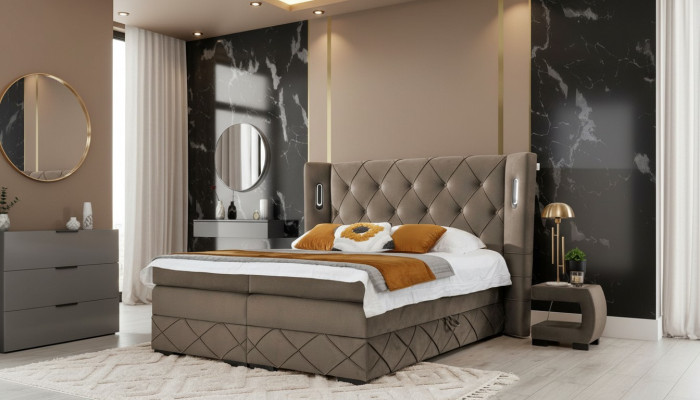 2 comodini camera da letto completo 3 pezzi Letto di lusso moderno Arredamento in legno