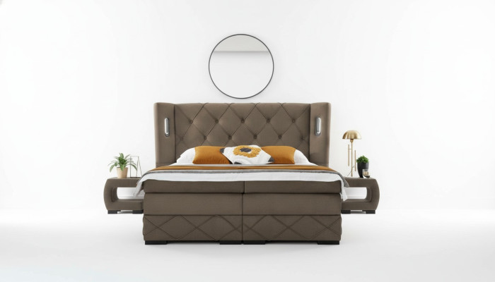 2 comodini camera da letto completo 3 pezzi Letto di lusso moderno Arredamento in legno