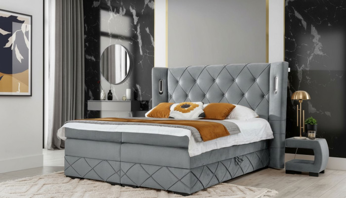 Set camera da letto Letto 2x Comodino Moderno Completo Mobili di lusso in legno Arredamento