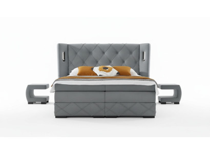 Set camera da letto Letto 2x Comodino Moderno Completo Mobili di lusso in legno Arredamento