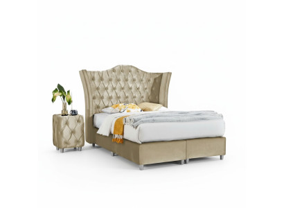 Camera da letto di lusso Letto imbottito 2 comodini Letto 3 pezzi Set Design Arredamento