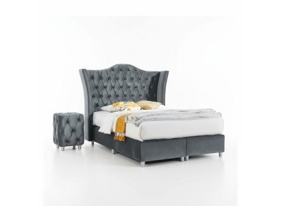 Set da camera da letto di design lussuoso con letto, 2 comodini in legno. Completamente nuovo.