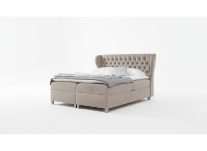 Letto matrimoniale di lusso Chesterfield per camera da letto, letto imbottito moderno con arredamento.