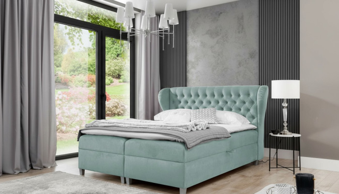 Camera da letto Moderna Letto Chesterfield Arredamento Letto Imbottito Design in Legno Mobili