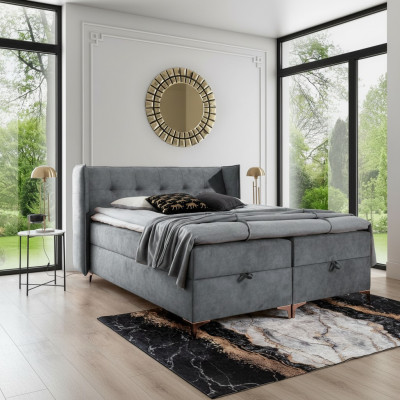 Boxspring letto 160x200cm, mobili imbottiti letto di lusso stile moderno camera da letto.