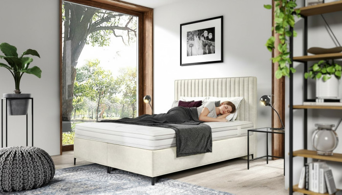 Letto matrimoniale di design di lusso per la camera da letto imbottito 160x200cm stile moderno